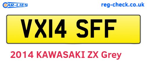 VX14SFF are the vehicle registration plates.