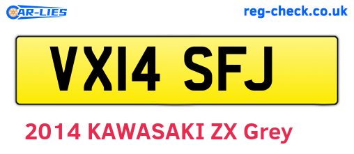 VX14SFJ are the vehicle registration plates.