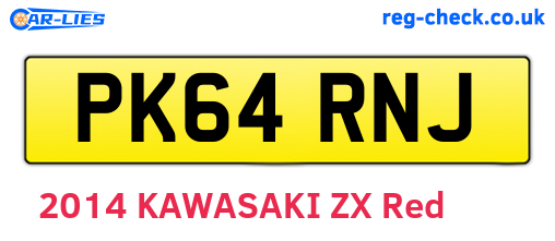 PK64RNJ are the vehicle registration plates.