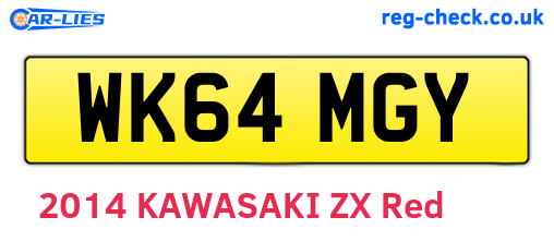 WK64MGY are the vehicle registration plates.
