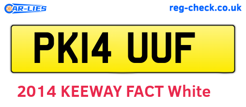 PK14UUF are the vehicle registration plates.