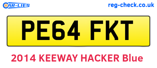 PE64FKT are the vehicle registration plates.