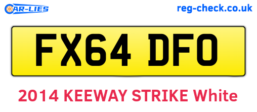 FX64DFO are the vehicle registration plates.