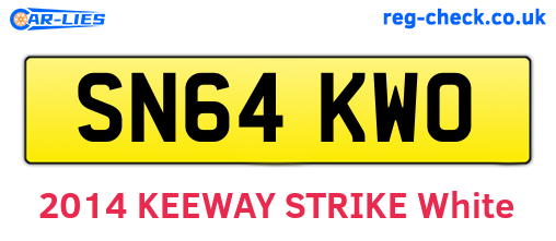 SN64KWO are the vehicle registration plates.