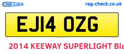 EJ14OZG are the vehicle registration plates.