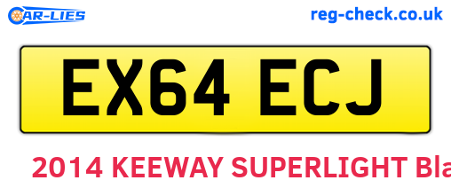 EX64ECJ are the vehicle registration plates.