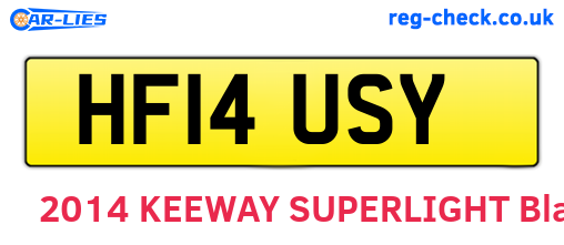 HF14USY are the vehicle registration plates.