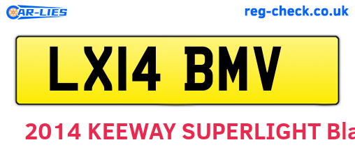 LX14BMV are the vehicle registration plates.