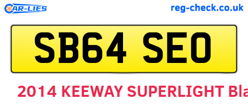SB64SEO are the vehicle registration plates.