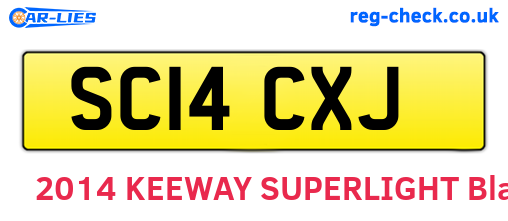 SC14CXJ are the vehicle registration plates.
