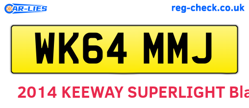 WK64MMJ are the vehicle registration plates.