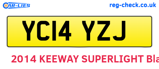YC14YZJ are the vehicle registration plates.