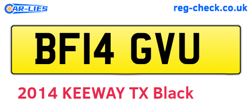 BF14GVU are the vehicle registration plates.