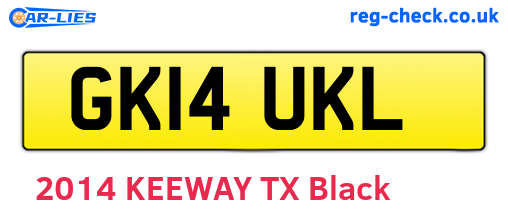 GK14UKL are the vehicle registration plates.