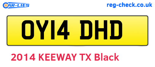OY14DHD are the vehicle registration plates.