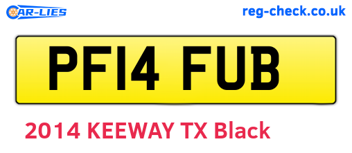 PF14FUB are the vehicle registration plates.