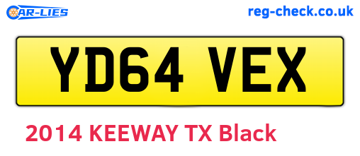 YD64VEX are the vehicle registration plates.