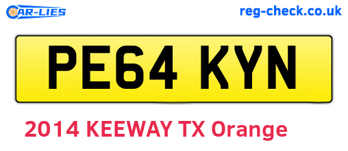 PE64KYN are the vehicle registration plates.
