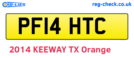 PF14HTC are the vehicle registration plates.