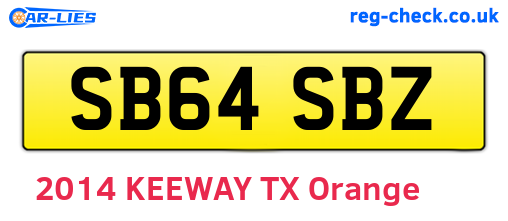 SB64SBZ are the vehicle registration plates.