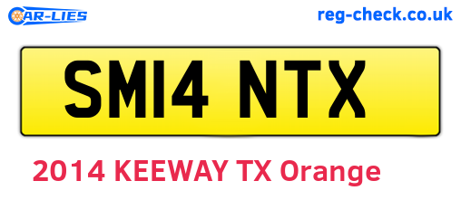 SM14NTX are the vehicle registration plates.