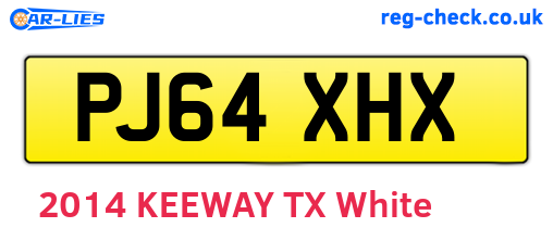 PJ64XHX are the vehicle registration plates.