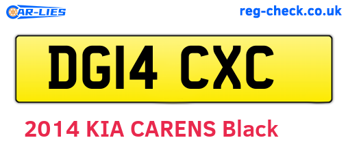 DG14CXC are the vehicle registration plates.