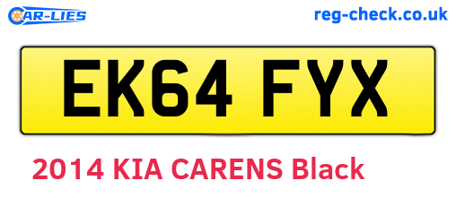 EK64FYX are the vehicle registration plates.
