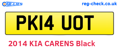 PK14UOT are the vehicle registration plates.
