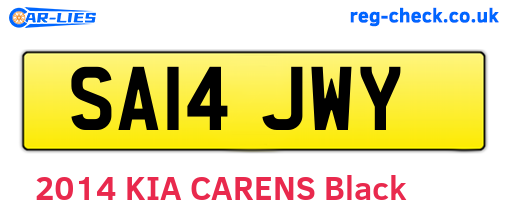SA14JWY are the vehicle registration plates.