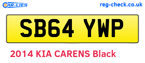 SB64YWP are the vehicle registration plates.