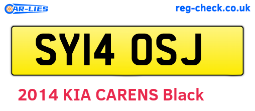 SY14OSJ are the vehicle registration plates.