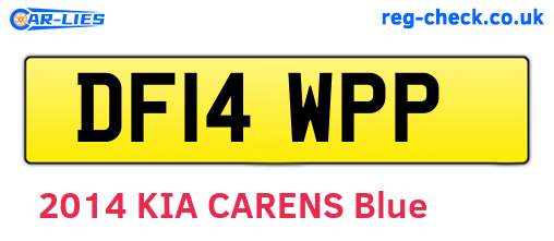 DF14WPP are the vehicle registration plates.