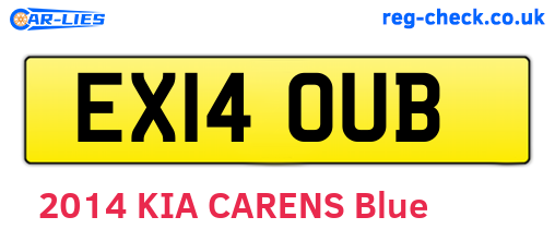 EX14OUB are the vehicle registration plates.