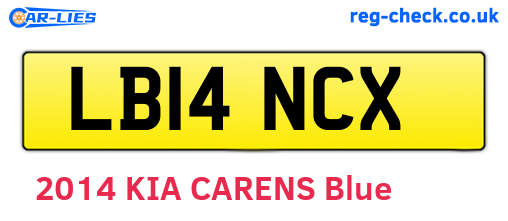 LB14NCX are the vehicle registration plates.