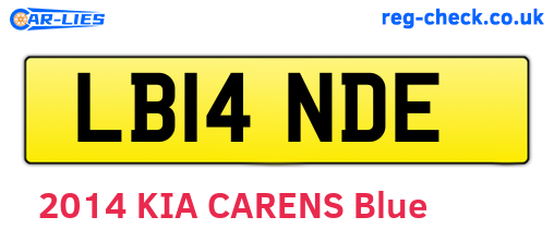LB14NDE are the vehicle registration plates.