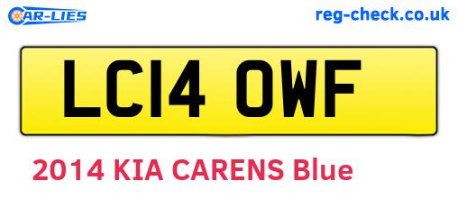 LC14OWF are the vehicle registration plates.
