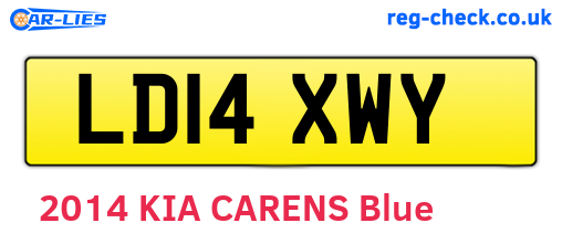 LD14XWY are the vehicle registration plates.