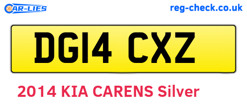 DG14CXZ are the vehicle registration plates.