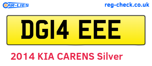 DG14EEE are the vehicle registration plates.
