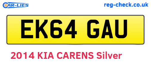 EK64GAU are the vehicle registration plates.