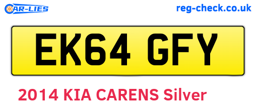 EK64GFY are the vehicle registration plates.