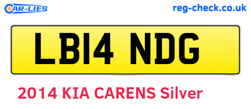 LB14NDG are the vehicle registration plates.