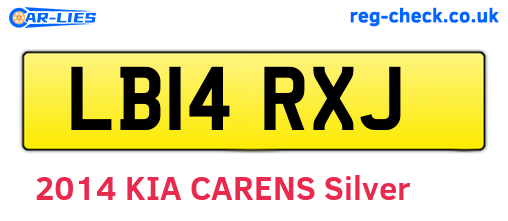LB14RXJ are the vehicle registration plates.
