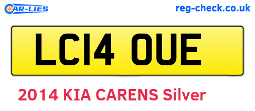 LC14OUE are the vehicle registration plates.