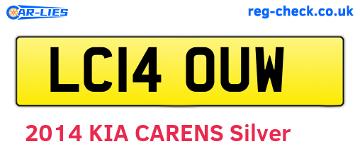 LC14OUW are the vehicle registration plates.