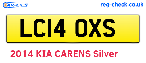 LC14OXS are the vehicle registration plates.