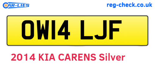 OW14LJF are the vehicle registration plates.