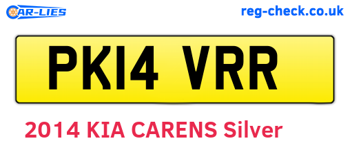 PK14VRR are the vehicle registration plates.