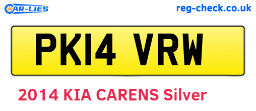 PK14VRW are the vehicle registration plates.